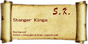 Stenger Kinga névjegykártya