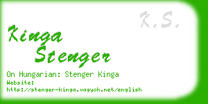kinga stenger business card